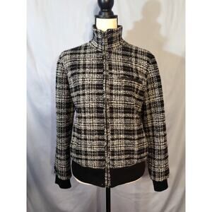 Chico's Tweed Zippered Wool Blend Jacket